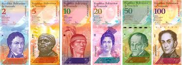 Los actuales billetes que tiene Venezuela.