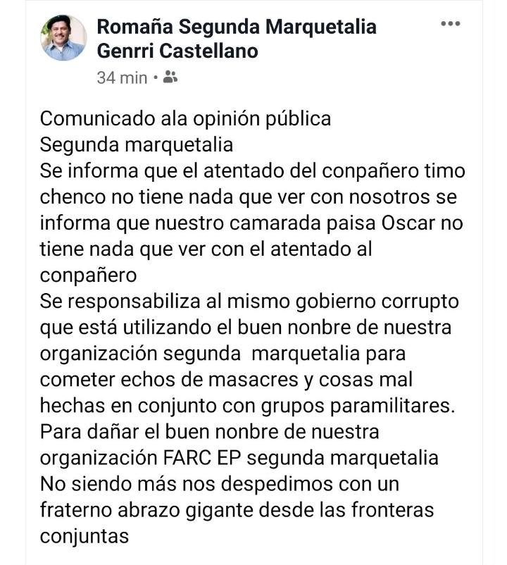 Comunicado Romaña