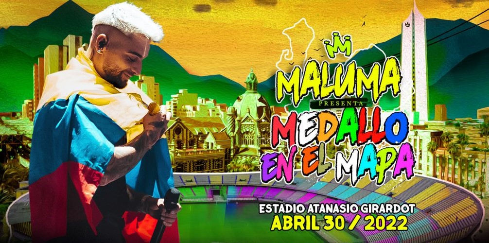 Maluma tira la casa por la ventana, Madonna ya está en Medellín para su concierto al igual que Karol G 1 maluma medallo en el mapa banner 1024x576 1