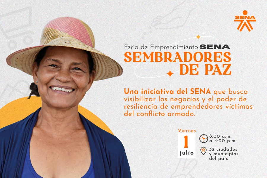Emprendedores del SENA víctimas del conflicto armado comercializan sus productos 2 Pieza general de invitacion al evento