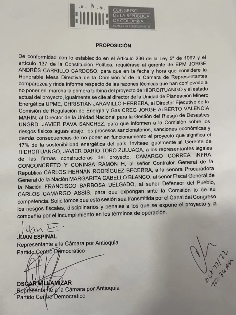 EPM a rendir cuentas en el Congreso por retrasos de Hidroituango 1 UHI5CEHA2FDEHNAZDPJKBPJQBQ