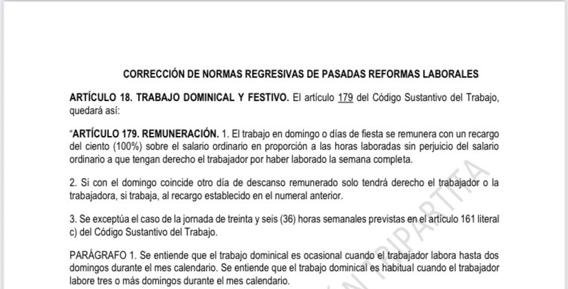 Horas nocturnas, festivos y más: los puntos relevantes que tendría la Reforma Laboral de Gustavo Petro 1 ARTICULO 18
