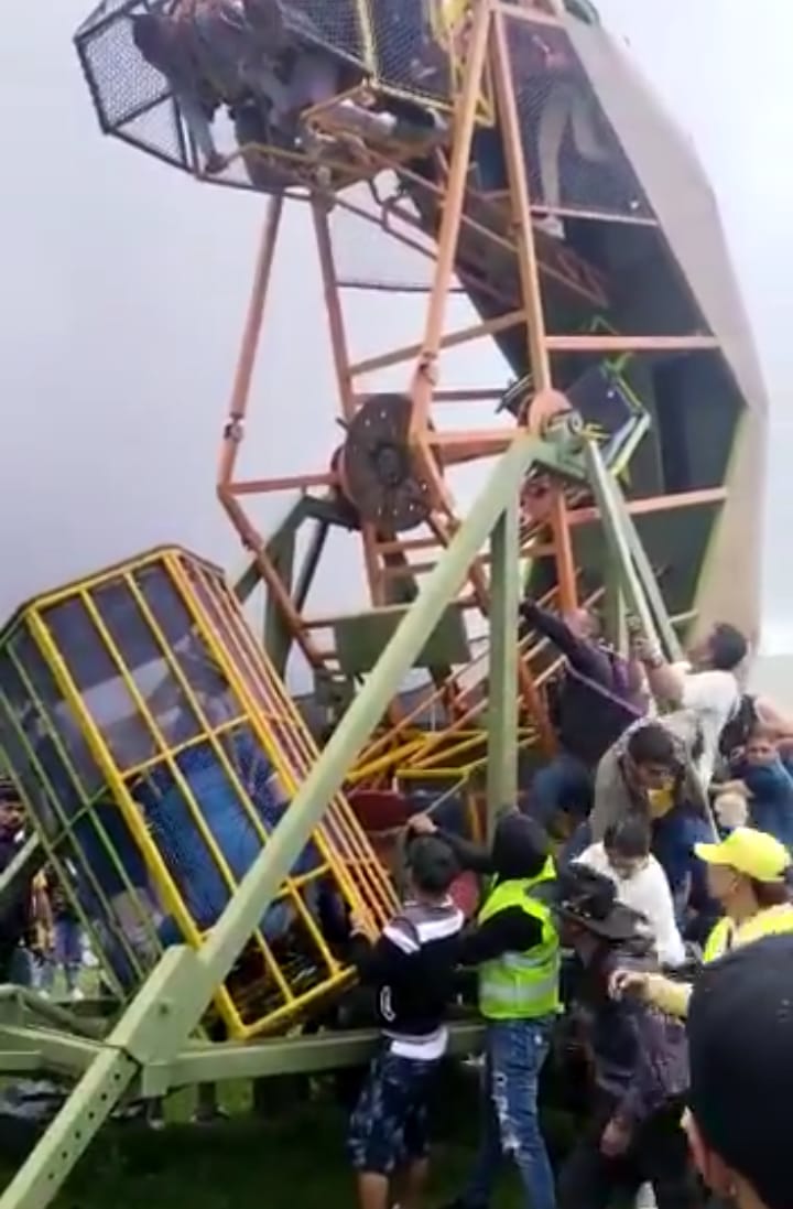 Accidente en un parque de diversiones dejó personas heridas, en Bojacá. FOTO TOMADA DE: CAPTURA DE PANTALLA