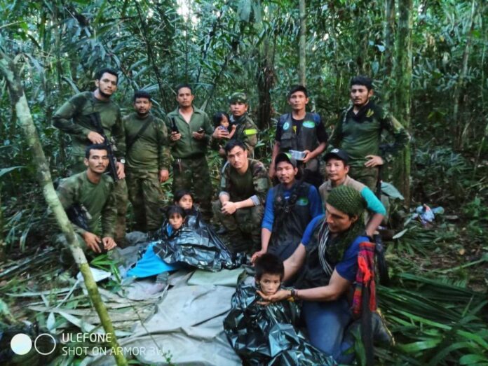 Encuentran a los cuatro niños. FOTO TOMADA DE: PRESENCIA DE LA REPÚBLICA