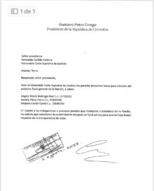Terna presentada por Gustavo Petro
