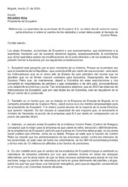 Carta de accionistas de Ecopetrol