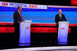 Joe Biden y Donald Trump en debate presidencial