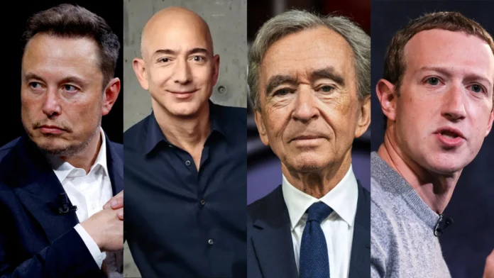 Elon Musk lidera la lista de los multimillonarios más ricos en 2024 con una fortuna de 239 mil millones de dólares, seguido por Jeff Bezos y Bernard Arnault, según el ranking de Bloomberg.