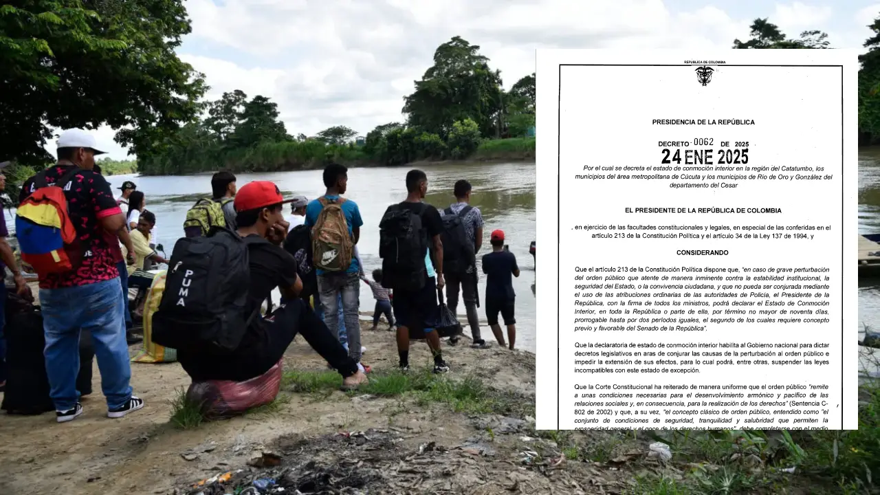 El Gobierno Nacional declaró el estado de conmoción interior en el Catatumbo, Cúcuta y zonas del Cesar para enfrentar la crisis humanitaria y de seguridad provocada por grupos armados ilegales.