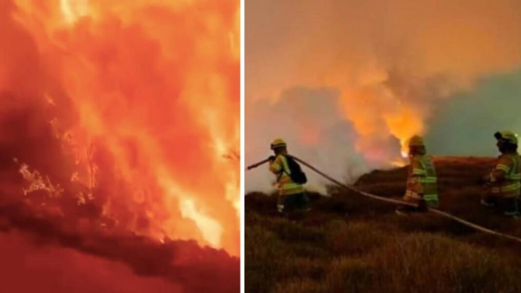 fotos del grave incendio forestal en el parque natural Chingaza, cerca al embalse de Chuza en Bogotá