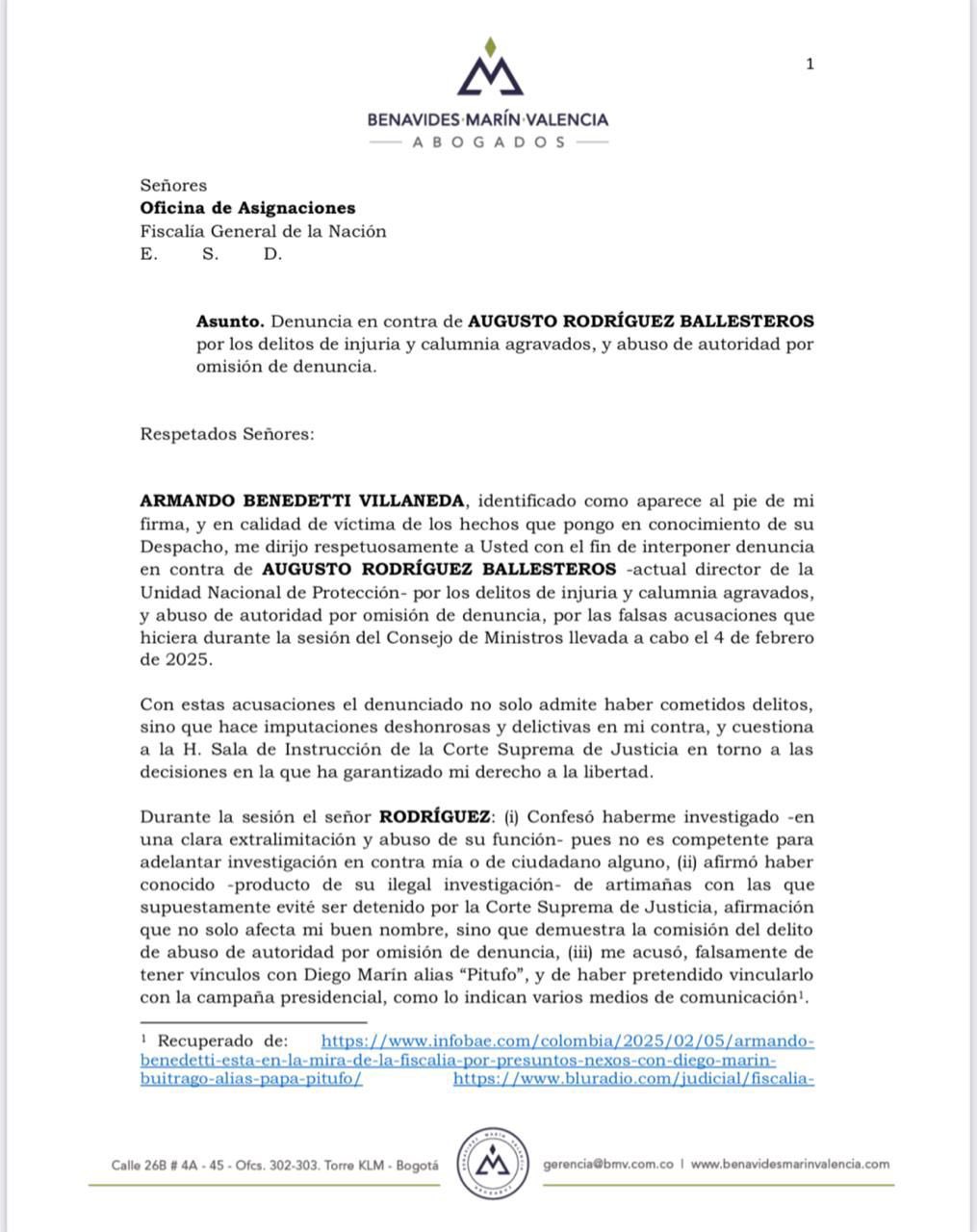 Defendido de Petro, Benedetti, irá a juicio por estos dos procesos legales