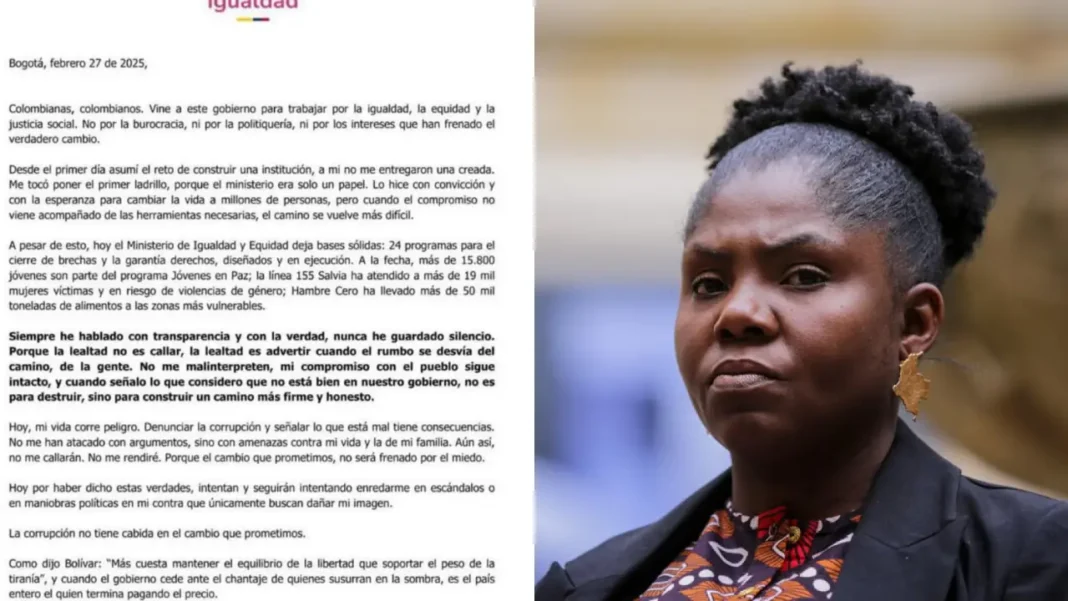 Francia Márquez denuncia amenazas y advierte sobre corrupción en el gobierno de Petro