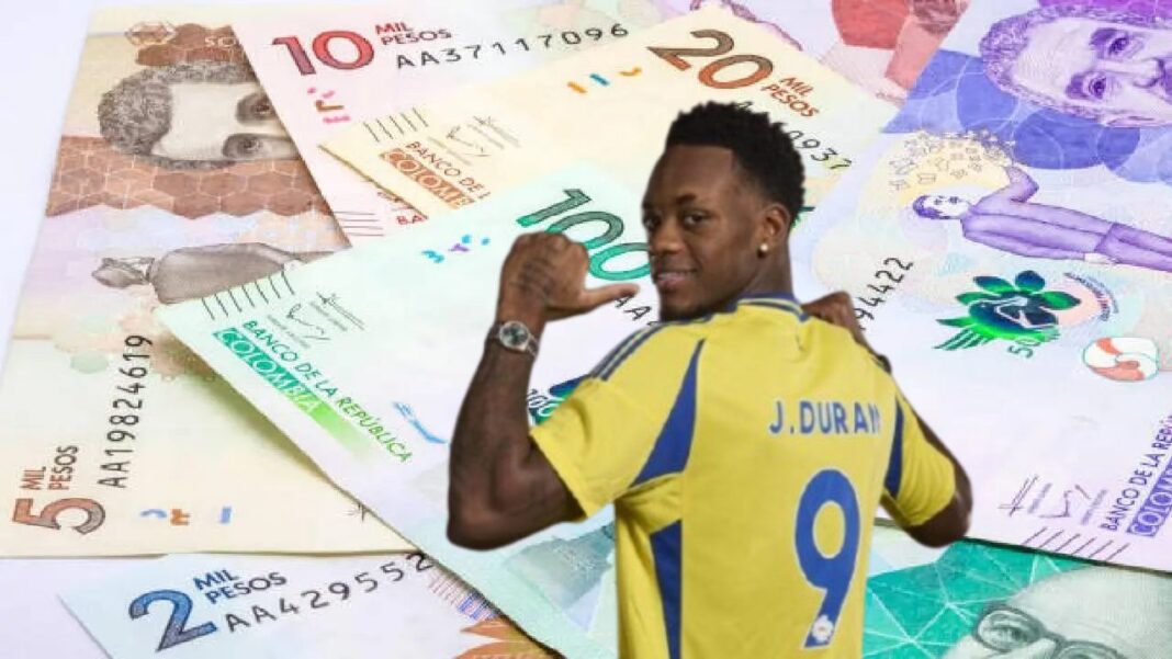 Salario de Jhon Jader Durán en pesos colombianos por año, mes, día y hora