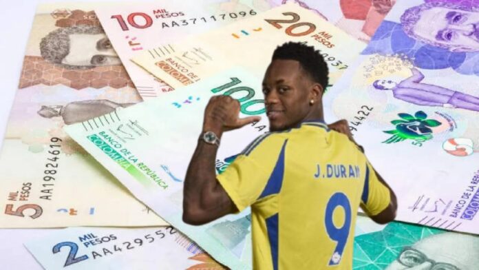 Salario de Jhon Jader Durán en pesos colombianos por año, mes, día y hora