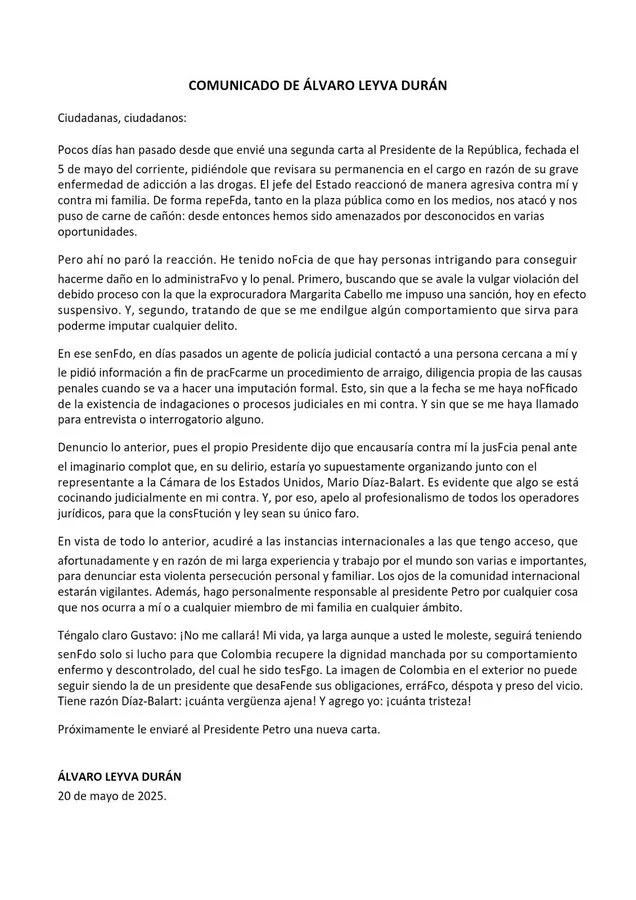 Álvaro Leyva denuncia amenazas y culpa a Petro: “¡No me callará!”