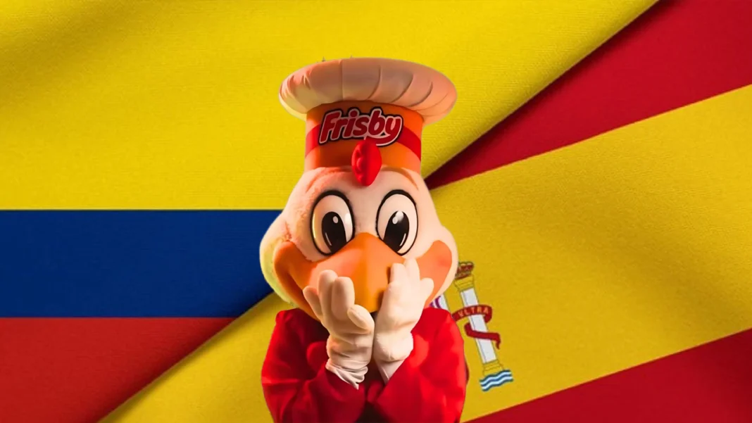 Frisby España desató polémica al usar nombre, colores y mascota de Frisby Colombia sin autorización, generando acusaciones de plagio y un debate sobre identidad de marca.
