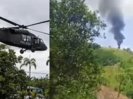 Video del momento en que dron derriba helicóptero en Antioquia