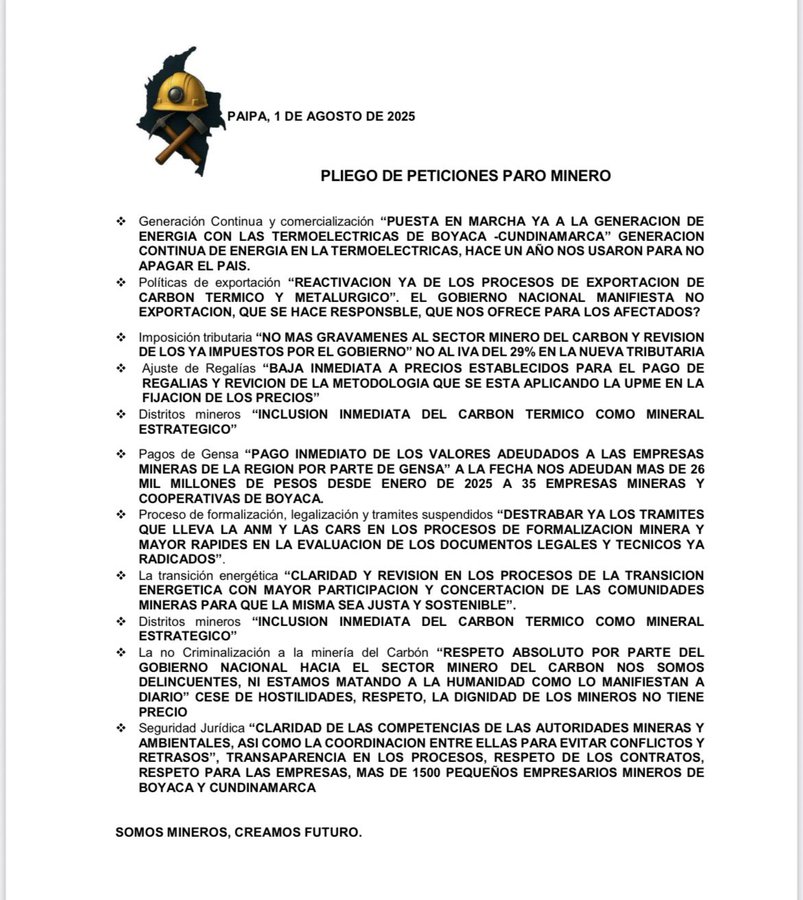 Paro minero