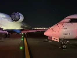En imágenes: así fue el choque de dos aviones en un aeropuerto de Nueva York