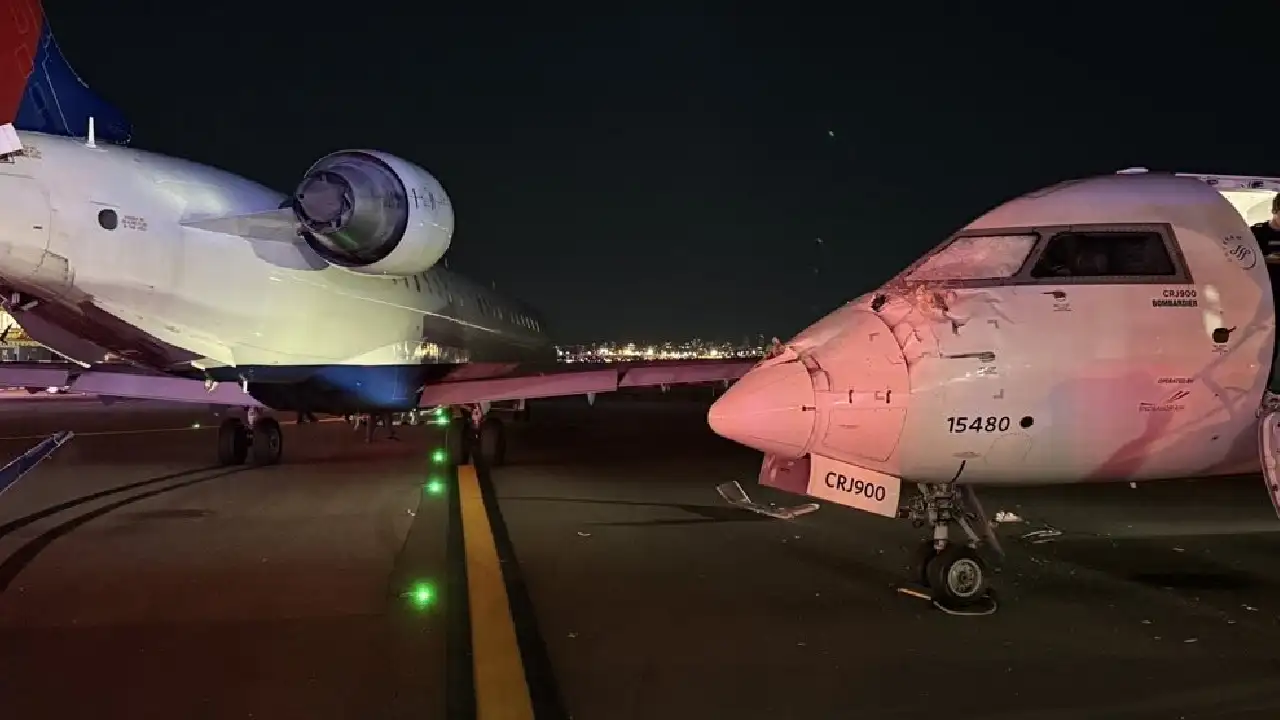 En imágenes: así fue el choque de dos aviones en un aeropuerto de Nueva York