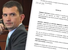El Juzgado 15 Penal de Bogotá ordenó la captura inmediata de Emilio Tapia tras revocar su libertad condicional. La Procuraduría apeló la decisión que lo había dejado en libertad en abril de 2025.
