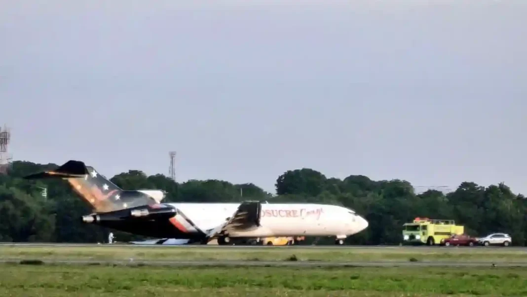 Fotos: así quedó el avión de Aerosucre que bloqueó el Aeropuerto Ernesto Cortissoz de Barranquilla
