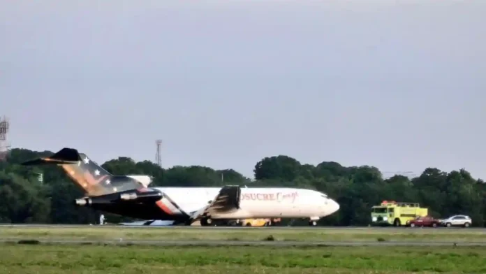 Fotos: así quedó el avión de Aerosucre que bloqueó el Aeropuerto Ernesto Cortissoz de Barranquilla Fotos: así quedó el avión de Aerosucre que bloqueó el Aeropuerto Ernesto Cortissoz de Barranquilla