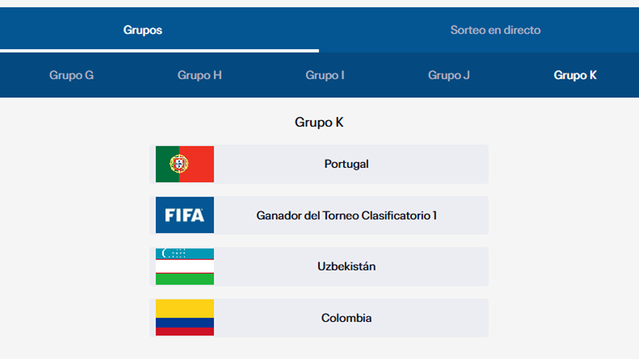 Colombia en el Mundial 2026: así quedó el grupo y cuándo debutará