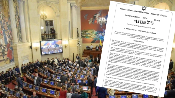 El Gobierno derogó la prima especial de servicios para congresistas con el Decreto 0030 de 2026, eliminando un beneficio vigente desde 2013. El Gobierno derogó la prima especial de servicios para congresistas con el Decreto 0030 de 2026, eliminando un beneficio vigente desde 2013.