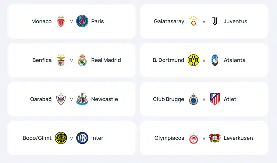 Sorteo Champions League hoy: partidos confirmados para ronda de playoffs 2 Playoffs de la Champions League Sorteo