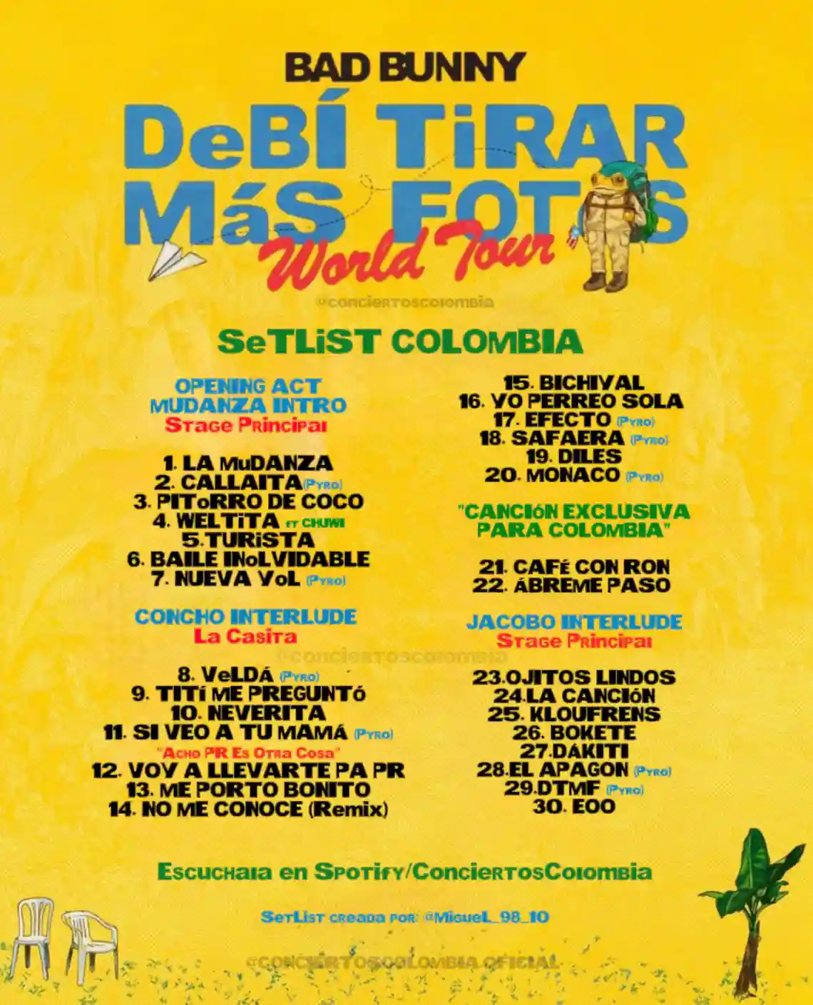 Setlist Concierto de Bad Bunny en Medellin