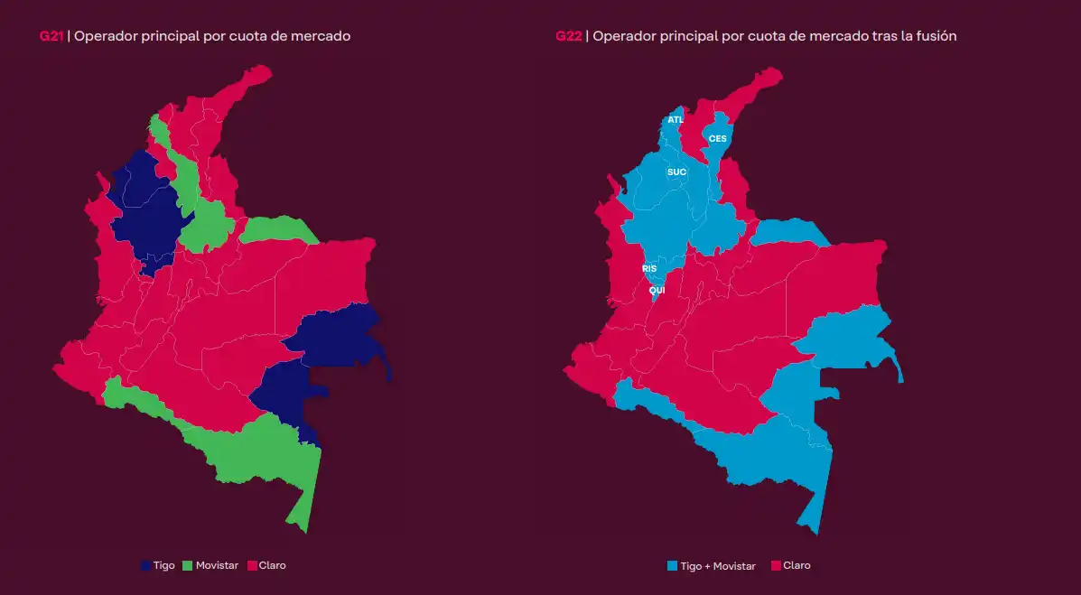 El nuevo mapa Telco con TIgo y Movista