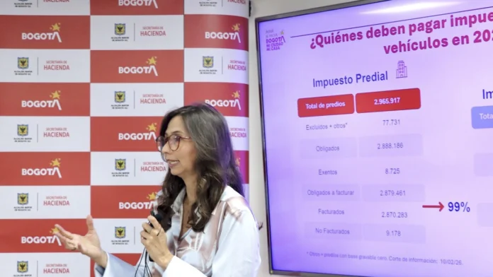 Bogotá anunció el calendario tributario 2026 con pago por cuotas sin intereses para vehículos, descuento del 10% y nuevos canales digitales para facilitar el cumplimiento de impuestos. Bogotá anunció el calendario tributario 2026 con pago por cuotas sin intereses para vehículos, descuento del 10% y nuevos canales digitales para facilitar el cumplimiento de impuestos.