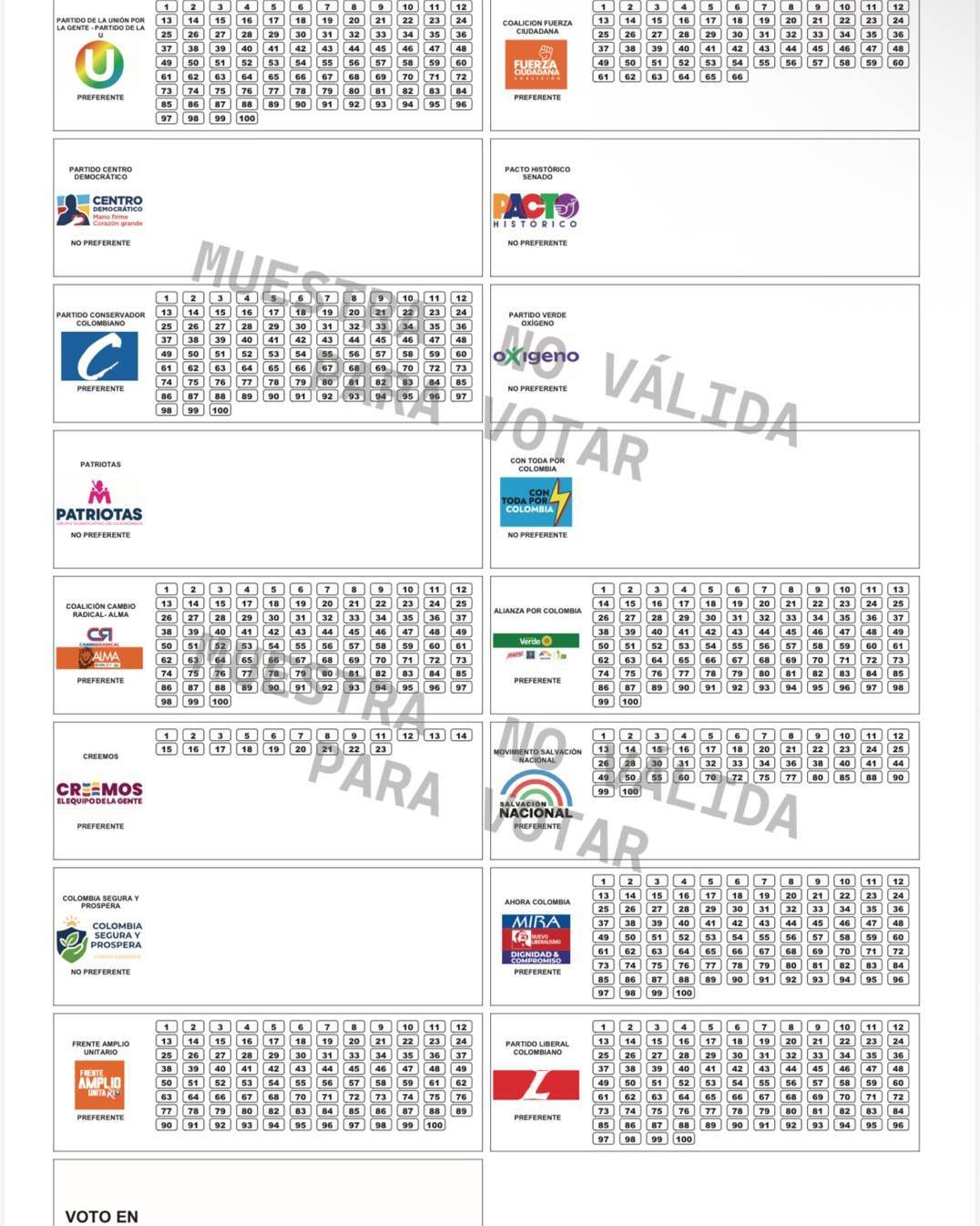 Tarjetón Senado 2026: El truco para ubicar rápido el logo y número de su candidato este domingo 