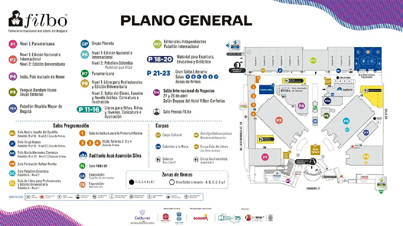 Mapa de la Filbo 2026: ubicación y cómo llegar a cada pabellón