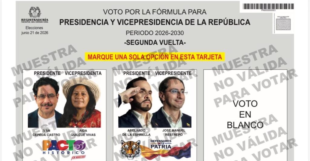 Muestra de tarjeton