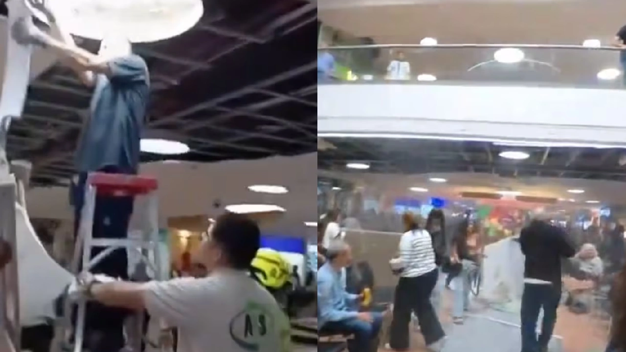 Pánico en Unicentro Medellín tras el desplome de la estructura del cielo falso